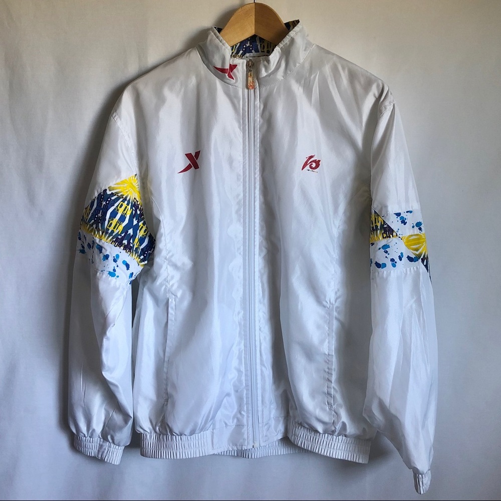 Equipment sporty white bomber jacket size M